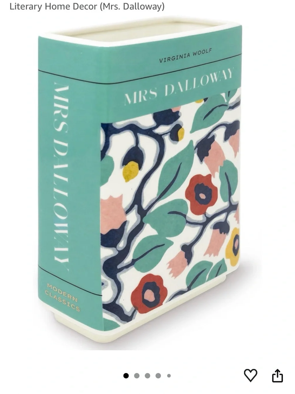 NIB ceramic vase - Mrs Dalloway book